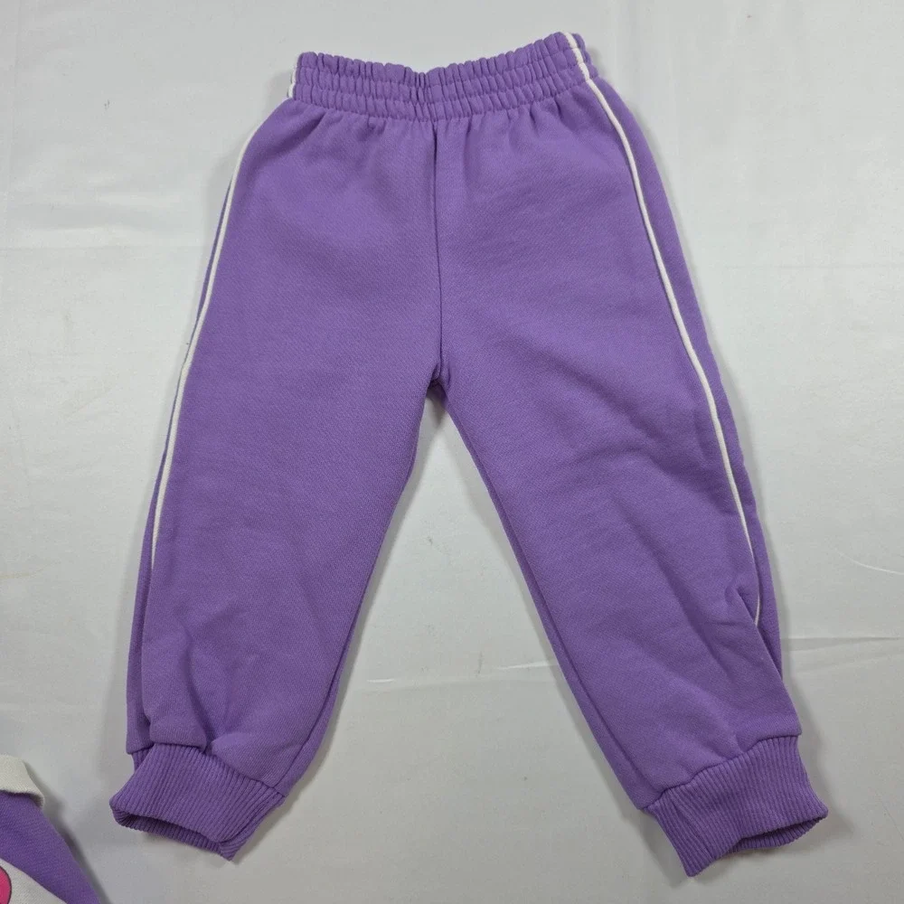 Vintage Health-tex Baby Biker Purple Striped Tracksuit Set 2T 03441 Made in USA